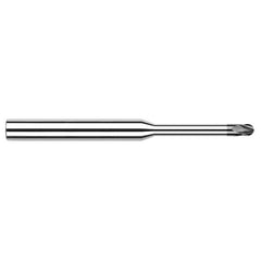 ‎3/32″ Dia. × 1/8″ Shank × 9/64″ DOC × 2-1/2″ OAL, CVD Diamond, Stub , 4 Flute, Ballnose End Mill - Exact Tool & Supply
