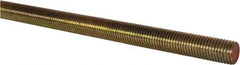 Value Collection - 1-8 UNC (Coarse), 6' Long, Alloy Steel Threaded Rod - Yellow Zinc-Plated Finish, Right Hand Thread - Exact Tool & Supply
