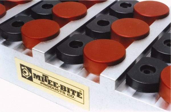 Mitee-Bite - 3/8" Mild Steel Hex, 5/8-11 Stud Thread, Symmetrical Hex Clamp - 35/64" Hex Height, 6,000 Lb Holding Force, Mild Steel Stud, 1-1/8" Long Thread, 100 Ft/Lb Torque, 4 Clamps - Exact Tool & Supply