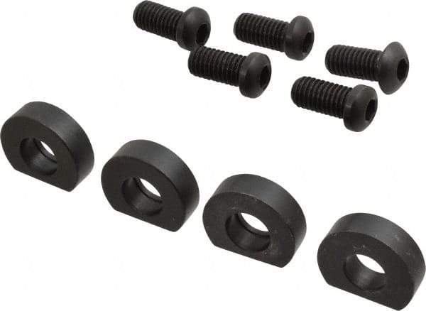 Mitee-Bite - 5/16" Mild Steel Hex, 1/2-13 Stud Thread, Symmetrical Hex Clamp - 29/64" Hex Height, 4,000 Lb Holding Force, Mild Steel Stud, 29/32" Long Thread, 65 Ft/Lb Torque, 4 Clamps - Exact Tool & Supply