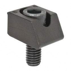Mitee-Bite - 3/8-16 Screw Thread, 1" Wide x 1/4" High, Serrated Steel Standard Style Screw Mount Toe Clamp - 6,000 Lb Holding Force, 360" Lb Torque, 30 Lb Ft Torque, 23/32" Long Extension, 0.05" Throw, 4 Clamps in Package - Exact Tool & Supply