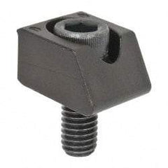 Mitee-Bite - 3/8-16 Screw Thread, 1" Wide x 1/4" High, Serrated Steel Standard Style Screw Mount Toe Clamp - 6,000 Lb Holding Force, 360" Lb Torque, 30 Lb Ft Torque, 23/32" Long Extension, 0.05" Throw, 4 Clamps in Package - Exact Tool & Supply