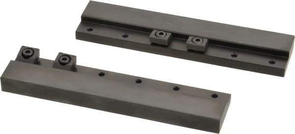 Mitee-Bite - 2 Piece, 5-3/4 x 1-1/4" Magnetic Chuck Gripping Rails - 0.58" High, Carbon Steel, Black Oxide Finish - Exact Tool & Supply