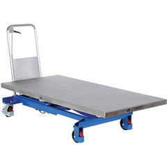 Vestil - 1,000 Lb Capacity Hydraulic Scissor Elevating Cart - 15" Lift Height, 63" Platform Length x 31-1/2" Platform Width - Exact Tool & Supply