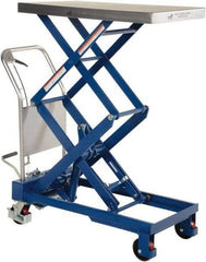 Vestil - 2,000 Lb Capacity Hydraulic Scissor Elevating Cart - 15" Lift Height, 40" Platform Length x 20" Platform Width - Exact Tool & Supply