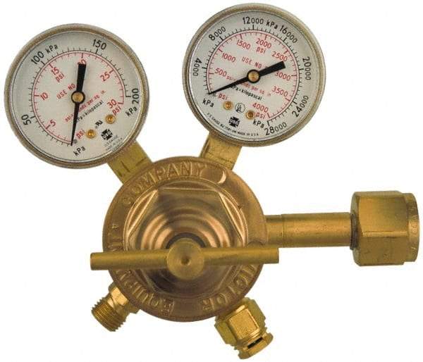 Victor - 540 CGA Inlet Connection, Male Fitting, 125 Max psi, Air & Oxygen Welding Regulator - 9/16-18 Thread - Exact Tool & Supply