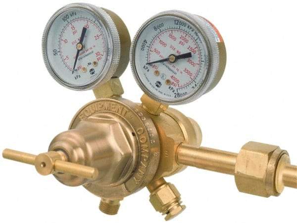 Victor - 580 CGA Inlet Connection, Female Fitting, 125 Max psi, Inert gas Welding Regulator - Right Hand Rotation - Exact Tool & Supply