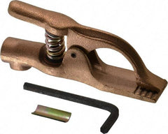 Value Collection - 1 Inch Jaw Opening, 2 Inch Jaw Depth, 200 Amp Rating, Copper Alloy Flat Jaw Welding Ground Clamp - 5 Inch Long - Exact Tool & Supply