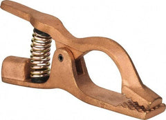 Value Collection - 1 Inch Jaw Opening, 3-1/2 Inch Jaw Depth, 300 Amp Rating, Copper Alloy Flat Jaw Welding Ground Clamp - 7 Inch Long - Exact Tool & Supply