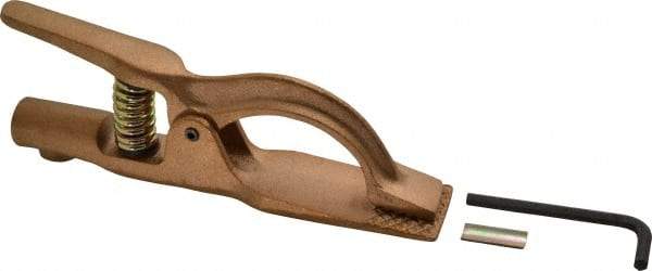 Value Collection - 1-1/2 Inch Jaw Opening, 3-1/4 Inch Jaw Depth, 500 Amp Rating, Copper Alloy Flat Jaw Welding Ground Clamp - 8 Inch Long - Exact Tool & Supply