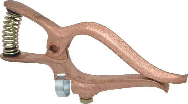 Value Collection - 2 Inch Jaw Opening, 5-1/4 Inch Jaw Depth, 500 Amp Rating, Copper Welding Ground Clamp - 10 Inch Long - Exact Tool & Supply