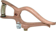 Value Collection - 2 Inch Jaw Opening, 5-1/4 Inch Jaw Depth, 500 Amp Rating, Copper Welding Ground Clamp - 10 Inch Long - Exact Tool & Supply