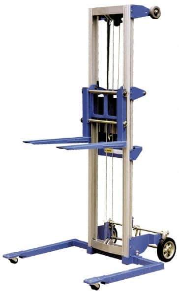 Vestil - 350 Lb Capacity, 118" Lift Height, Straddle Base Manually Operated Lift - Exact Tool & Supply