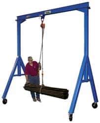 Vestil - 10,000 Lb Load Capacity, Steel Gantry Crane - 15' Span - Exact Tool & Supply