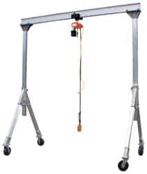Vestil - 4,000 Lb Load Capacity, Aluminum Gantry Crane - 15' Span - Exact Tool & Supply