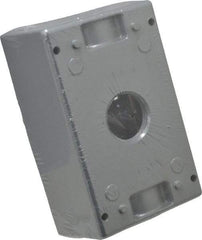 Thomas & Betts - 1 Gang, (3) 3/4" Knockouts, Aluminum Rectangle Outlet Box - 4-1/2" Overall Height x 2-1/2" Overall Width x 2" Overall Depth, Weather Resistant - Exact Tool & Supply