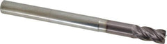SGS - 1/2", 4 Flute, Single End, Solid Carbide, 0.03" Corner Radius End Mill - 6" OAL, Right Hand Flute, 1" LOC, Right Hand Cut, 2-1/4" Extended Reach - Exact Tool & Supply
