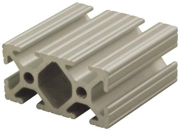 80/20 Inc. - 97 Inches Long x 1 Inch Wide x 2 Inches High, T Slotted Aluminum Extrusion - 0.7914 Square Inches, Clear Anodized Finish - Exact Tool & Supply