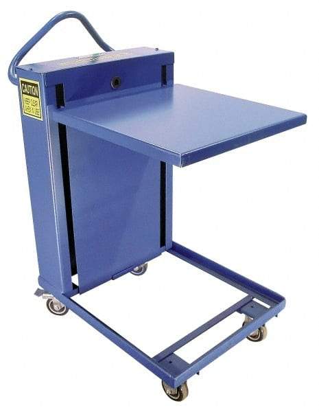 Vestil - 230 Lb Capacity Portable Spring Elevating Cart - 11" Lift Height, 20" Platform Length x 20" Platform Width - Exact Tool & Supply