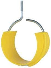 Cooper B-Line - 4" Pipe, 1/4-20" Rod, Steel Bridle Ring with Saddle - Silver, Zinc Plated, 50 Lb Capacity - Exact Tool & Supply
