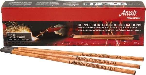 Victor - 12" Long, 5/16" Diam, Copper Arc Welding Electrode - DC Copperclad Pointed Electrodes - Exact Tool & Supply