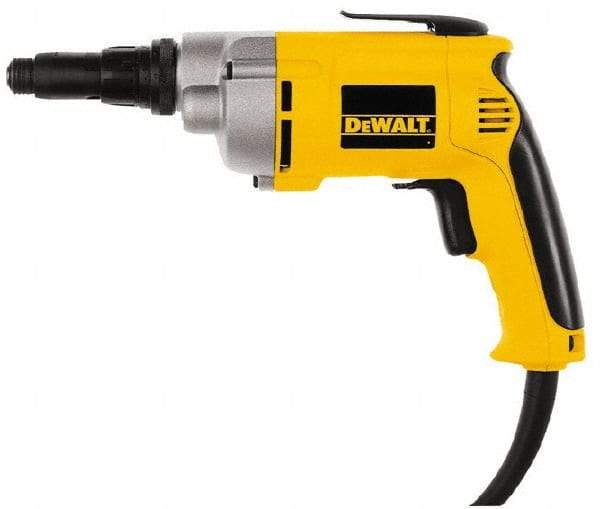 DeWALT - Pistol Grip Handle, 4,000 RPM, 81 In/Lb Torque, Electric Screwdriver - 1/4" Bit Holder, 6.3 Amps - Exact Tool & Supply