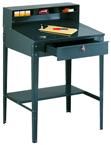 53 x 30 x 34 - Steel Top Shop Desk (1 Drawer) Gray - Exact Tool & Supply