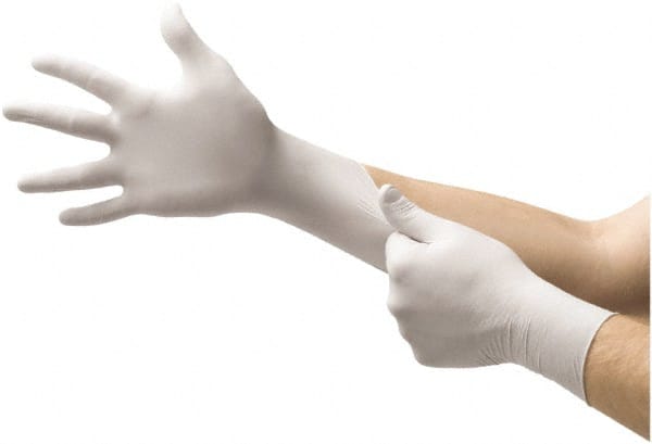 Microflex - Size M, 5-1/2 mil, Industrial Grade, Powdered Latex Disposable Gloves - Exact Tool & Supply