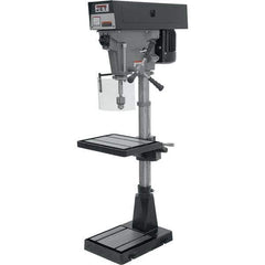 Jet - 15" Swing, Step Pulley Drill Press - 6 Speed, 1 hp, Single Phase - Exact Tool & Supply