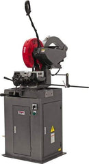 Jet - 2 Cutting Speeds, 14" Blade Diam, Cold Saw - 1,750 & 3,500 RPM Blade Speed, Floor Machine, 3 Phase, Compatible with Non-Ferrous Material - Exact Tool & Supply