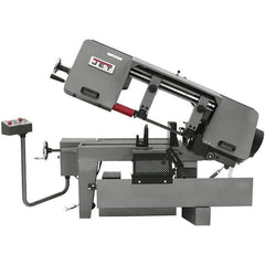 Jet - 10 x 16" Max Capacity, Semi-Automatic Variable Speed Pulley Horizontal Bandsaw - 100 to 350 SFPM Blade Speed, 115/230 Volts, 45°, 1.5 hp, 1 Phase - Exact Tool & Supply