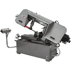 Jet - 10 x 16" Max Capacity, Semi-Automatic Variable Speed Pulley Horizontal Bandsaw - 100 to 350 SFPM Blade Speed, 230/460 Volts, 45°, 2 hp, 3 Phase - Exact Tool & Supply
