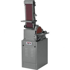 Jet - 48 Inch Long x 6 Inch Wide Belt, 10 Inch Diameter, Vertical Combination Sanding Machine - 1,650 Ft./min Belt Speed, 1 HP, Single Phase - Exact Tool & Supply
