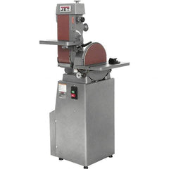 Jet - 48 Inch Long x 6 Inch Wide Belt, 12 Inch Diameter, Horizontal and Vertical Combination Sanding Machine - 2,850 Ft./min Belt Speed, 1-1/2 HP, Three Phase - Exact Tool & Supply