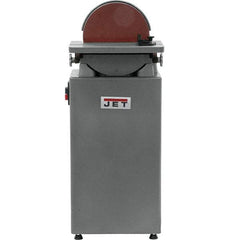 Jet - 12 Inch Diameter, 1,960 RPM, 1 Phase Disc Sanding Machine - 1-1/2 HP, 115 and 230 Volts, 16-3/8 Inch Long x 12 Inch Wide, 29 Inch Overall Length x 42-3/4 Inch Overall Height - Exact Tool & Supply