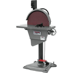 Jet - 20 Inch Diameter, 1,725 RPM, 3 Phase Disc Sanding Machine - 27-1/2 Inch Long x 10-1/2 Inch Wide, 30 Inch Overall Length x 53 Inch Overall Height - Exact Tool & Supply