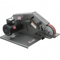 Jet - 72 Inch Long x 2 Inch Wide Belt Grinder - 1 hp, 115/230 Volts, 1750 RPM Disc Speed, Horizontal Belt, 4,600 Ft. per Min Belt Speed - Exact Tool & Supply