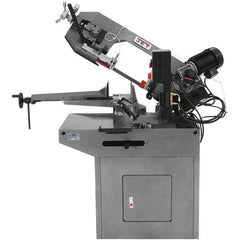 Jet - 8-3/4 x 7" Max Capacity, Manual Geared Head Horizontal Bandsaw - 157 to 314 SFPM Blade Speed, 230 Volts, 45 & 60°, 1.5 hp, 3 Phase - Exact Tool & Supply