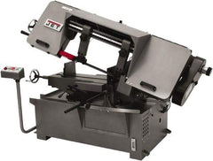 Jet - 11 x 16" Max Capacity, Manual Variable Speed Pulley Horizontal Bandsaw - 100 to 350 SFPM Blade Speed, 110/220 Volts, 45°, 1.5 hp, 1 Phase - Exact Tool & Supply