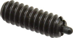 Vlier - 6-32, 3/8" Thread Length, 1/16" Plunger Projection, Steel Threaded Spring Plunger - 0.044 - 0.045" Max Plunger Diam, 3/8" Plunger Length, 1 Lb Init End Force, 1.6 Lb Final End Force - Exact Tool & Supply