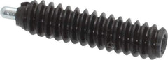 Vlier - 6-32, 17/32" Thread Length, 1/16" Plunger Projection, Steel Threaded Spring Plunger - 0.044 - 0.045" Max Plunger Diam, 17/32" Plunger Length, 0.5 Lb Init End Force, 1.5 Lb Final End Force - Exact Tool & Supply