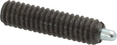 Vlier - 8-32, 5/8" Thread Length, 3/32" Plunger Projection, Steel Threaded Spring Plunger - Exact Tool & Supply