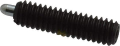 Vlier - 8-32, 5/8" Thread Length, 3/32" Plunger Projection, Steel Threaded Spring Plunger - 0.069 - 0.07" Max Plunger Diam, 5/8" Plunger Length, 0.7 Lb Init End Force, 2.3 Lb Final End Force - Exact Tool & Supply