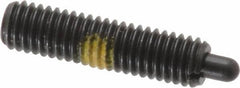 Vlier - 10-32, 3/4" Thread Length, 1/8" Plunger Projection, Steel Threaded Spring Plunger - 0.091 - 0.092" Max Plunger Diam, 3/4" Plunger Length, 2.9 Lb Init End Force, 11.1 Lb Final End Force - Exact Tool & Supply