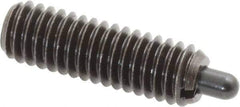 Vlier - 5/16-18, 1" Thread Length, 3/16" Plunger Projection, Steel Threaded Spring Plunger - 0.133 - 0.135" Max Plunger Diam, 1" Plunger Length, 3 Lb Init End Force, 15 Lb Final End Force - Exact Tool & Supply