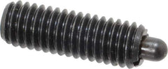 Vlier - 3/8-16, 1-1/8" Thread Length, 3/16" Plunger Projection, Steel Threaded Spring Plunger - 0.186 - 3/16" Max Plunger Diam, 1-1/8" Plunger Length, 5.5 Lb Init End Force, 14.5 Lb Final End Force - Exact Tool & Supply