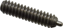 Vlier - 6-32, 17/32" Thread Length, 1/16" Plunger Projection, Stainless Steel Threaded Spring Plunger - 0.044 - 0.045" Max Plunger Diam, 17/32" Plunger Length, 0.5 Lb Init End Force, 1.5 Lb Final End Force - Exact Tool & Supply