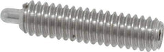 Vlier - 8-32, 5/8" Thread Length, 3/32" Plunger Projection, Stainless Steel Threaded Spring Plunger - 0.069 - 0.07" Max Plunger Diam, 5/8" Plunger Length, 2.7 Lb Init End Force, 7.3 Lb Final End Force - Exact Tool & Supply