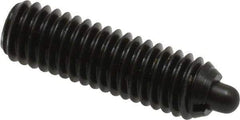 Vlier - M6 x 1.0, 0.787" Thread Length, 0.098" Plunger Projection, Steel Threaded Spring Plunger - 0.106" Max Plunger Diam, 0.787" Plunger Length, 4.05 Lb Init End Force, 11.24 Lb Final End Force - Exact Tool & Supply
