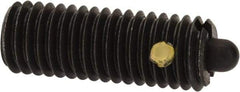 Vlier - M8 x 1.25, 0.866" Thread Length, 0.118" Plunger Projection, Steel Threaded Spring Plunger - 0.138" Max Plunger Diam, 0.866" Plunger Length, 5.62 Lb Init End Force, 15.74 Lb Final End Force - Exact Tool & Supply